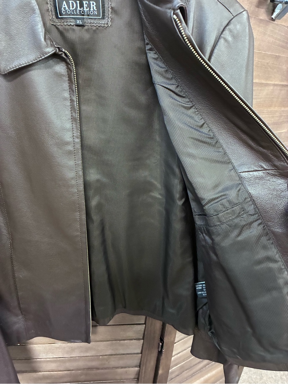 Adler Collection Vintage Women’s Dark Brown Leather Zip Jacket - Picture 4 of 5